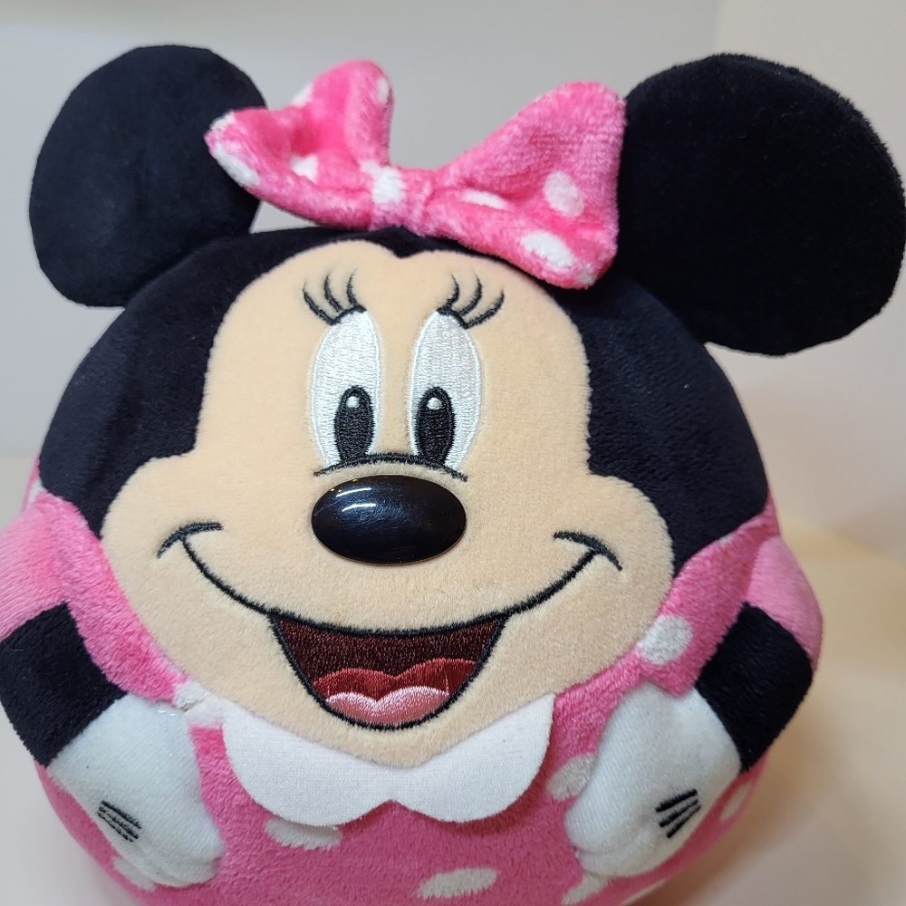 TY Minnie Mouse Beanie Ballz 8" Disney Stuffed Plush Ball Pink w/White Dots 2013 - Picture 10 of 11